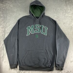 Vtg Michigan State Sweatshirt Mens Size XL Grey Hoodie MSU Spartans Y2K *READ*